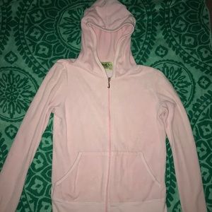 Baby pink Velour juicy couture zip up